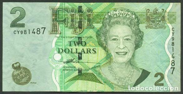 Billetes extranjeros: FIJI (FIYI). 2 dolares (2007). Pick 109a. Ver firma.