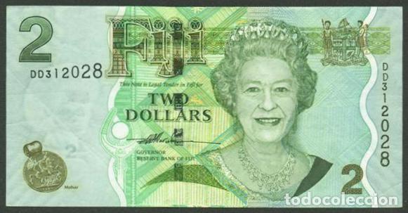 Billetes extranjeros: FIJI (FIYI). 2 dolares (2007). Pick 109a. Ver firma.
