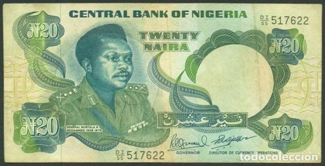 Billetes extranjeros: NIGERIA. 20 naira (1984-). Firmas 10. Pick 26 probablemente f.