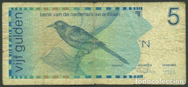 Billetes extranjeros: ANTILLAS HOLANDESAS. 5 gulden 1986. Pick 22a.