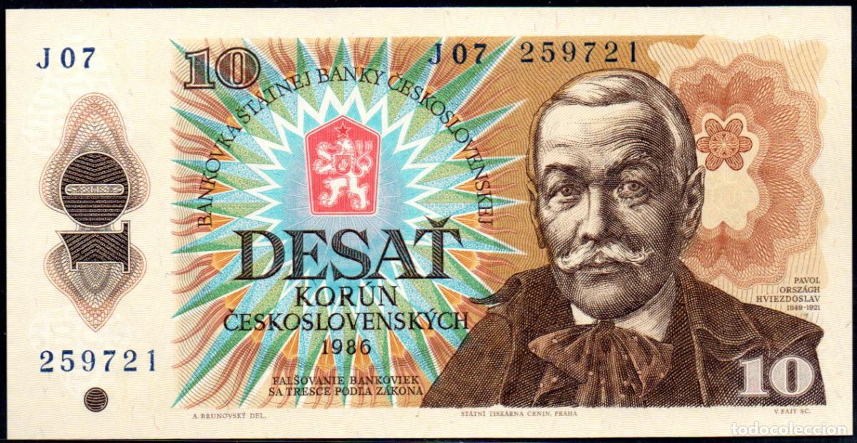 Billetes extranjeros: CHECOSLOVAQUIA - 10 CORONAS - 1986 - Pick. 94 - S/C