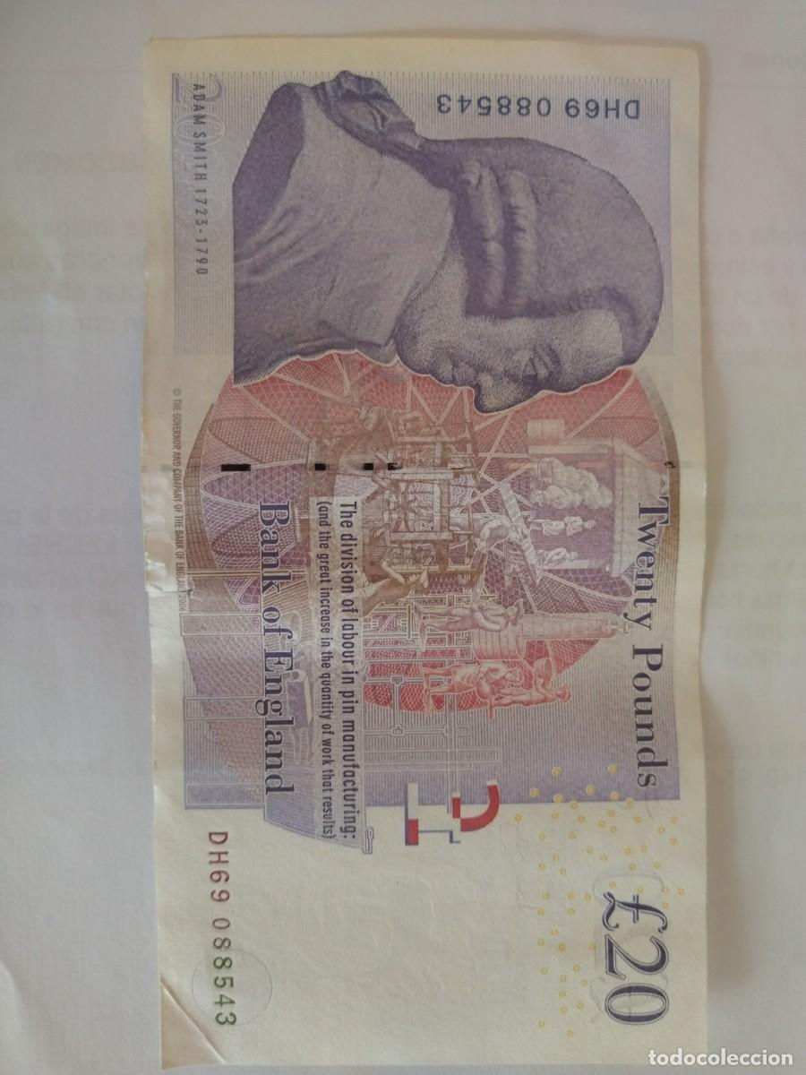 Billetes extranjeros: Billete 20 libras inglesas - Foto 2