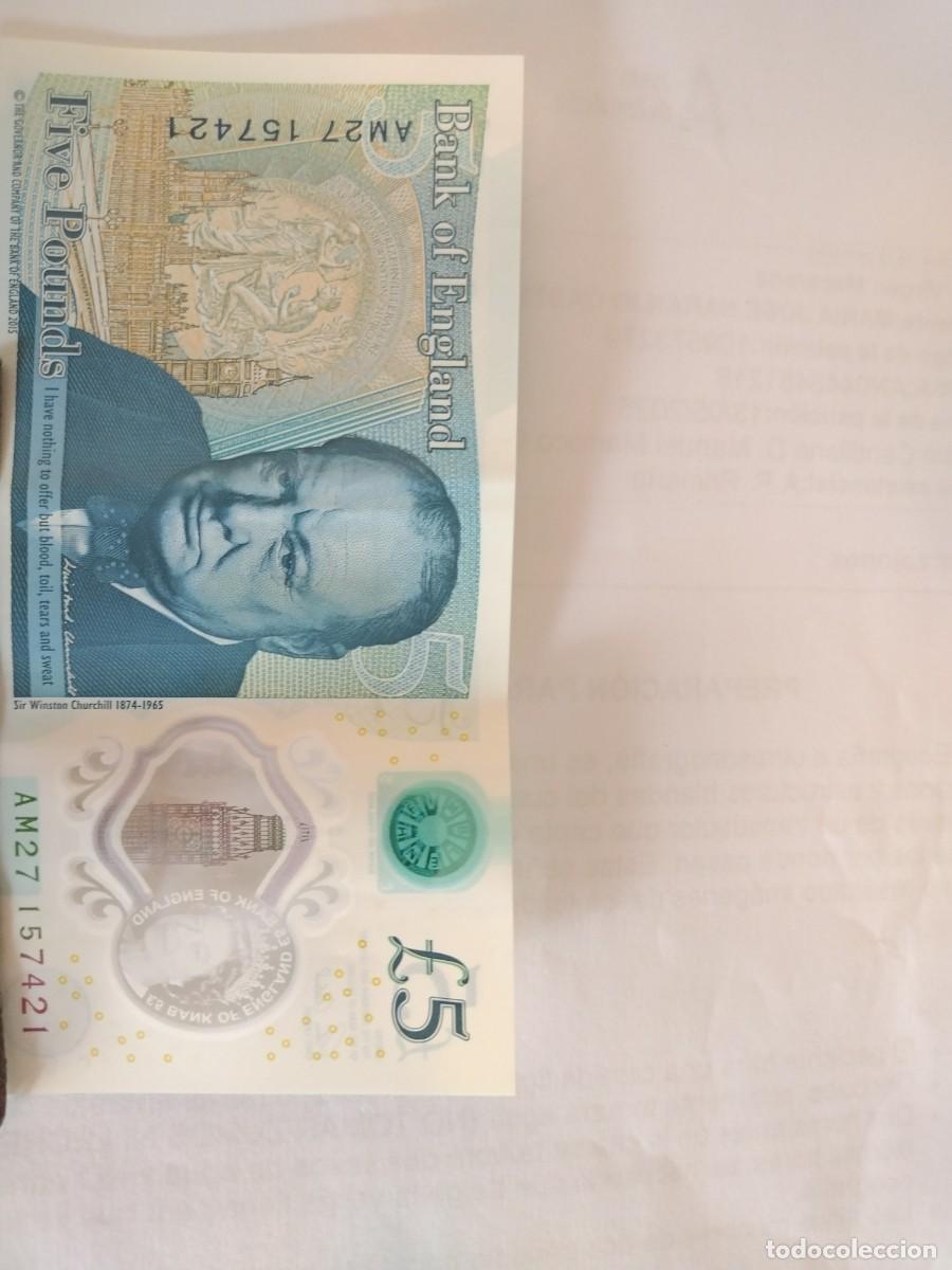 Billetes extranjeros: Billete cinco libras inglesas - Foto 2