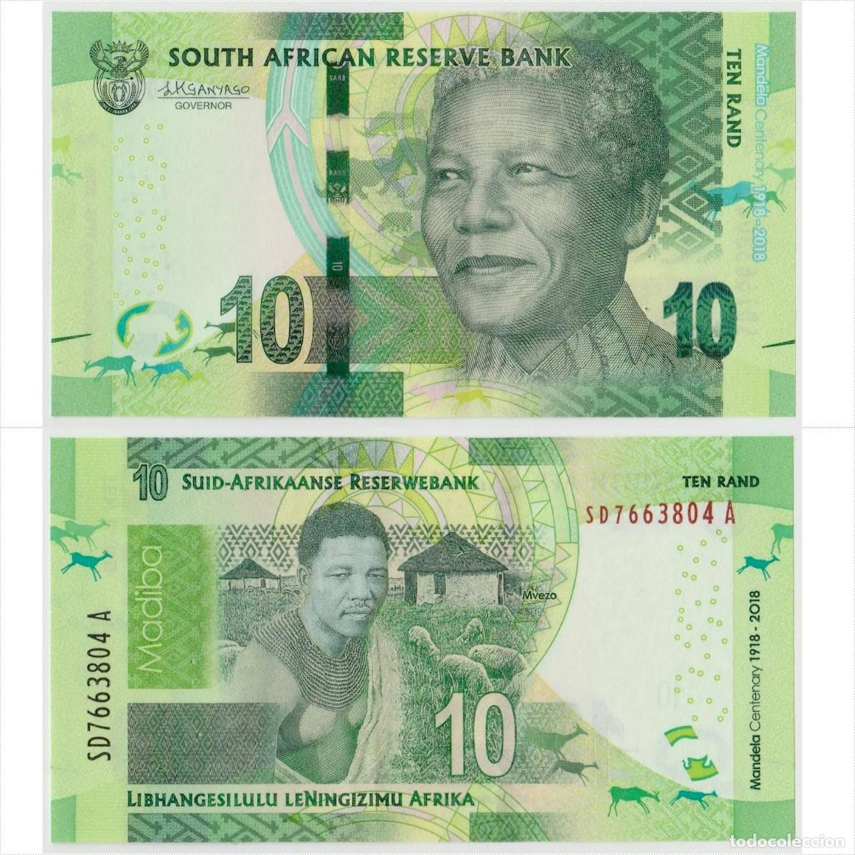 Billetes extranjeros: Sud&aacute;frica 10 Rand 2018 n/s sd7663804A Casi Sin Circular (el billete de la foto)