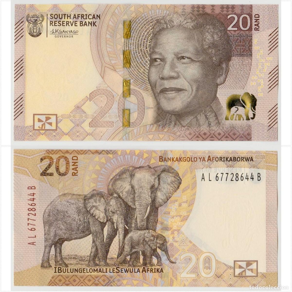 Billetes extranjeros: Sud&aacute;frica 20 Rand 2023 n/s AL67728644B Sin Circular (el billete de la foto)