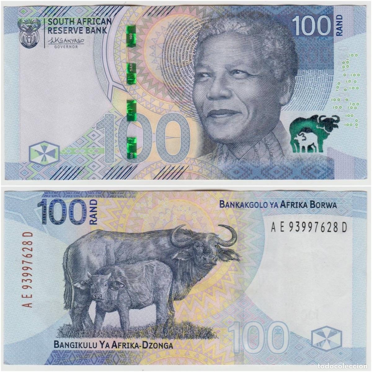 Billetes extranjeros: Sud&aacute;frica 100 Rand 2023 n/s AE93997628D Circulado (el billete de la foto)