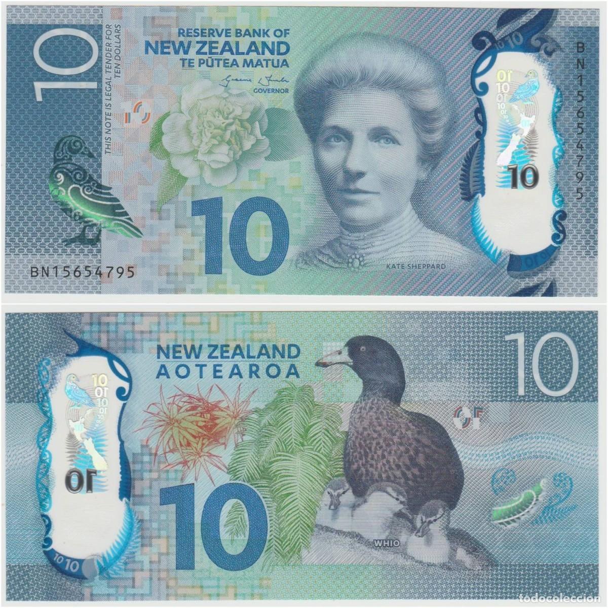 Billetes extranjeros: Nueva Zelanda 10 D&oacute;lares 2015 n/s BN15654795 Pol&iacute;mero Sin Circular (el billete de la foto)