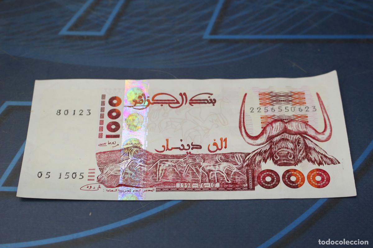 Billetes extranjeros: Billete de 1000 dinares Argelia 1998.