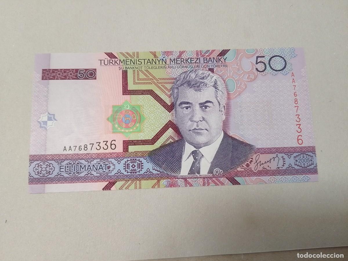 Billetes extranjeros: Billete TURKMENISTAN, 50 MANAT, a&ntilde;o 2005, serie AA, UNC