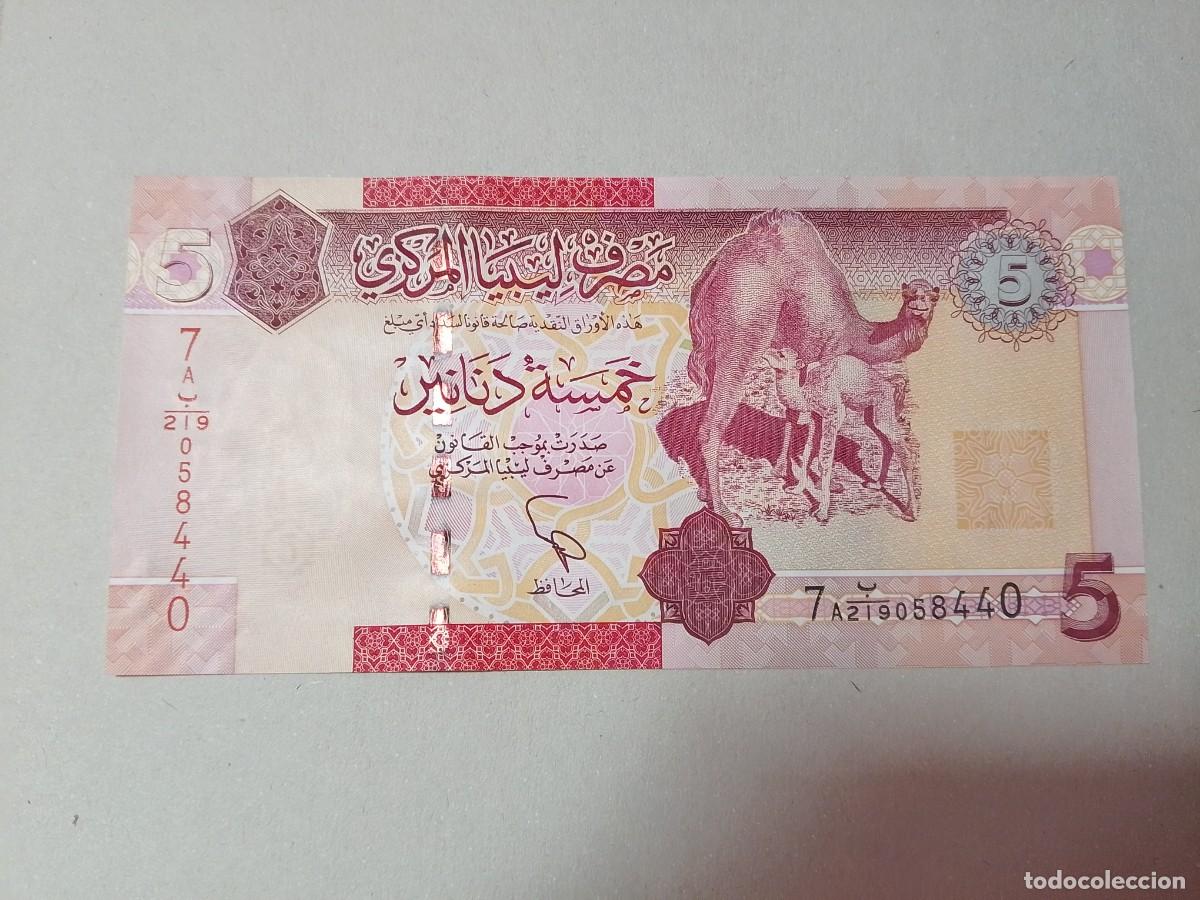 Billetes extranjeros: BILLETE LIBIA, 5 DINARS, A&Ntilde;O 2011, SERIE A, UNC - Foto 2