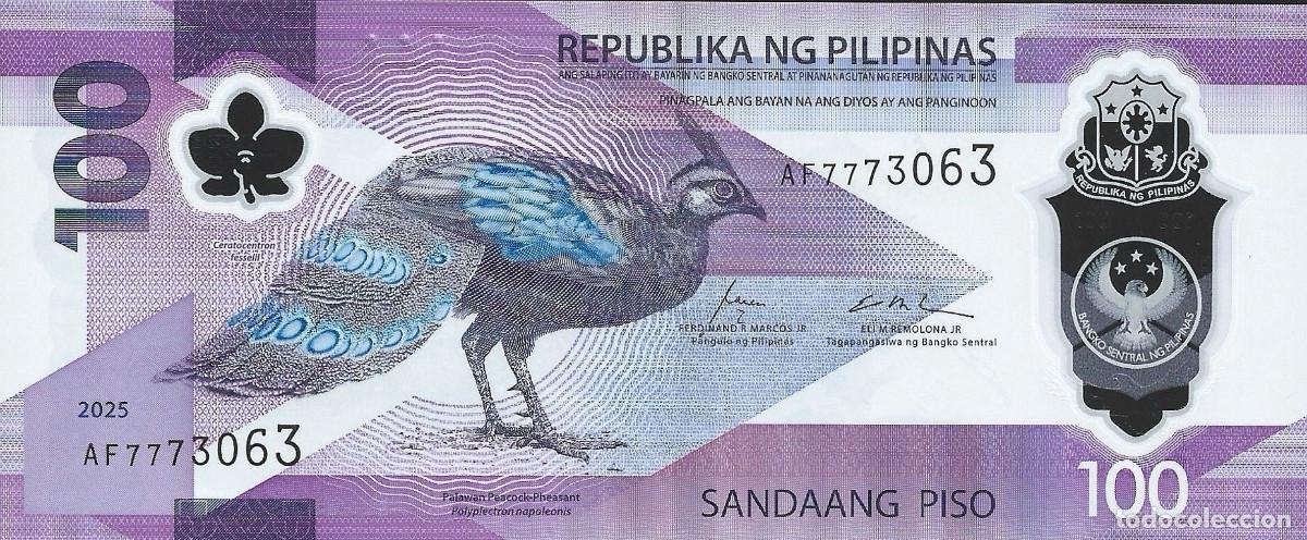 Billetes extranjeros: Filipinas 100 Piso 2025