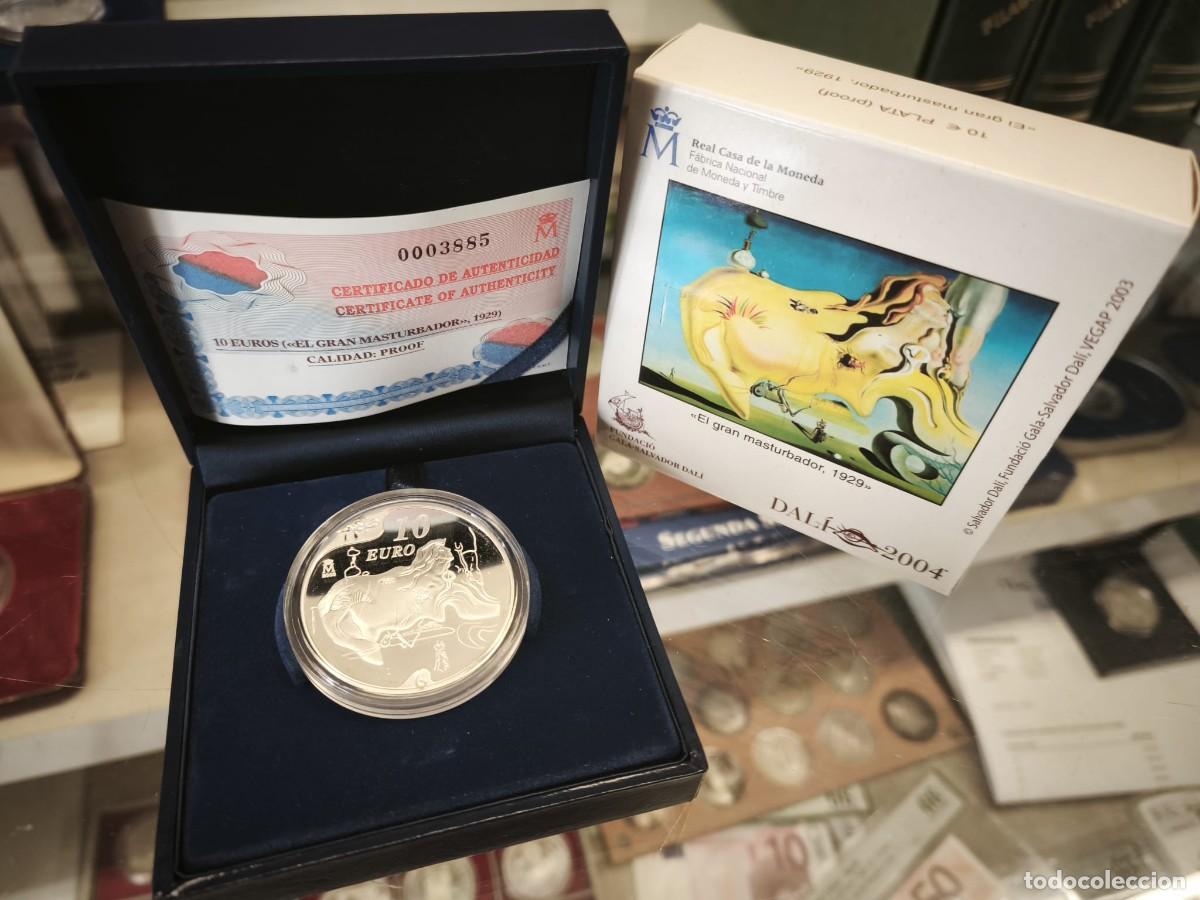 Billetes extranjeros: Espa&ntilde;a estuche Dal&iacute; 10 Euros El gran masturbador 2004 Km 1055 Plata Proof