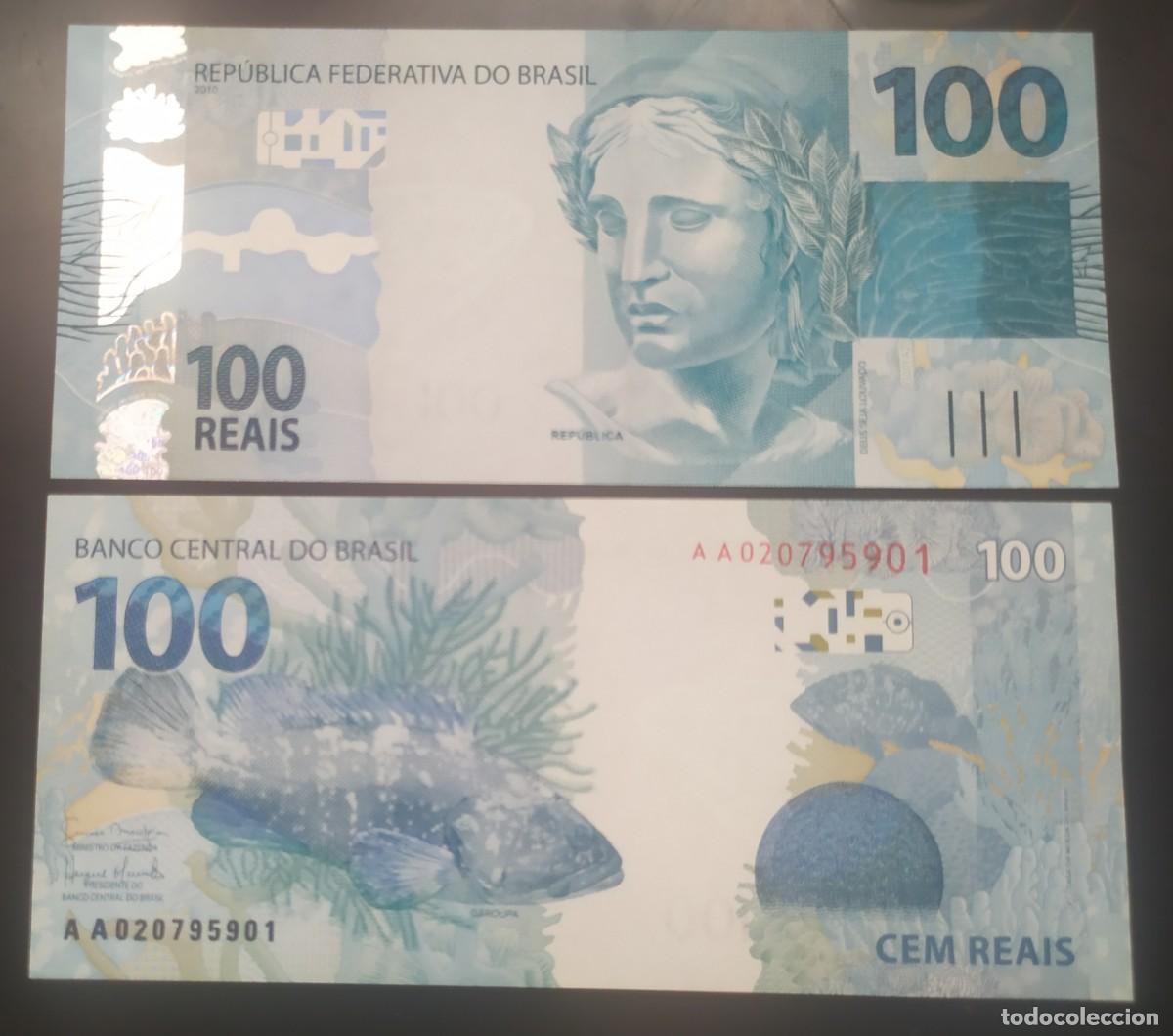 Billetes extranjeros: BRASIL : 100 REAIS 2010.(Serie A A 020795901)SC.UNC. PK. 257a