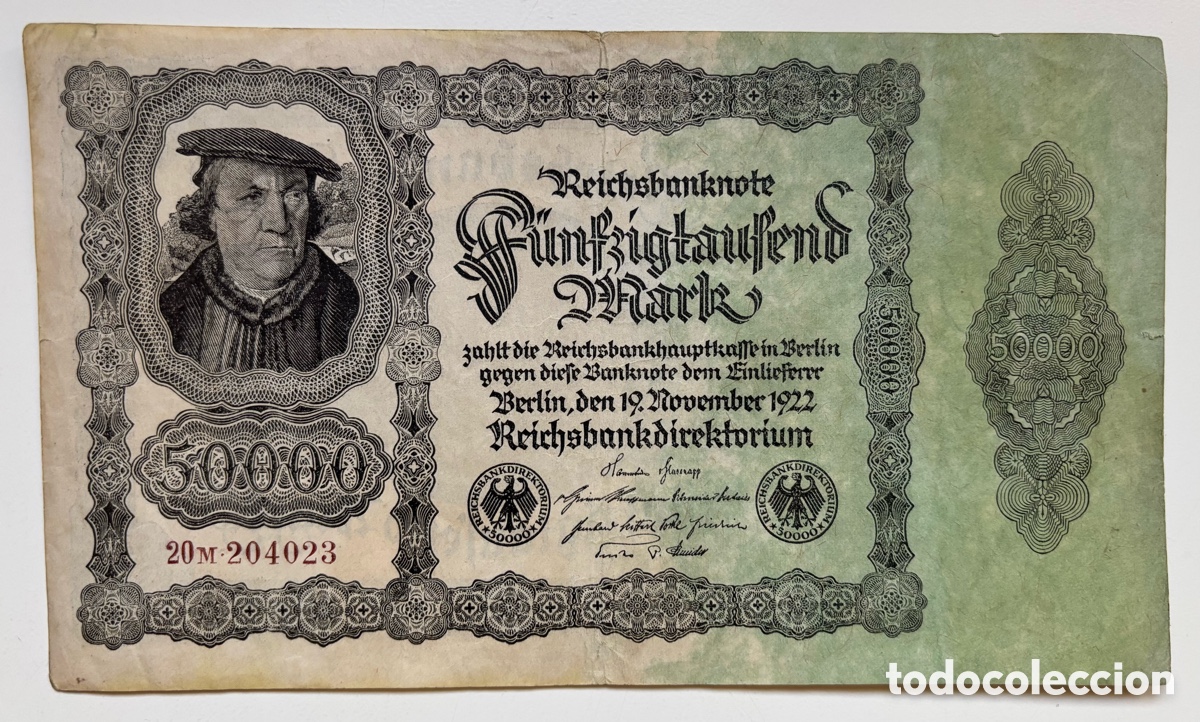 Billetes extranjeros: Gran Billete ALEMANIA 50000 Marcos 1922. Mark