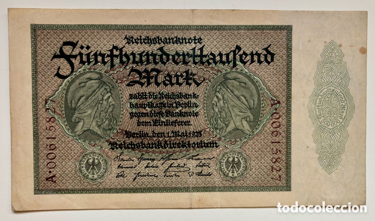 Billetes extranjeros: Billete ALEMANIA 500000 Marcos 1923. Mark