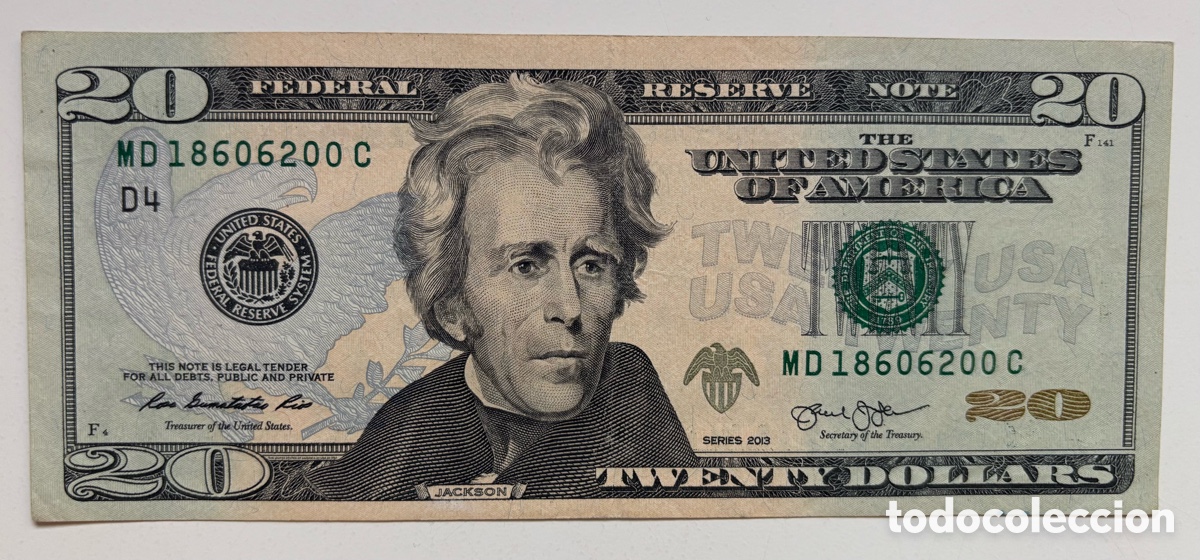 Billetes extranjeros: Billete USA 20 Dolares 2013. ESTADOS UNIDOS EEUU