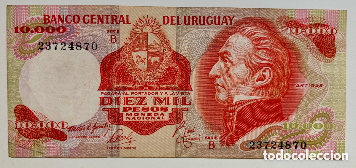 Billetes extranjeros: Billete URUGUAY 10000 Pesos (1974)