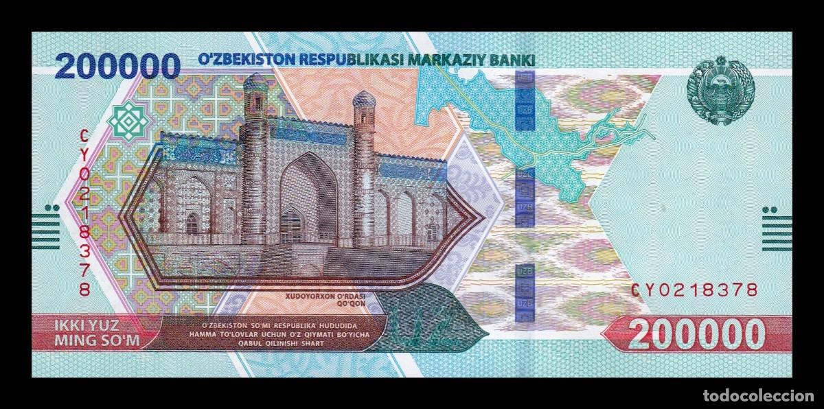 Billetes extranjeros: Uzbekist&aacute;n 200000 Sum 2022 Pick 93 Sc Unc