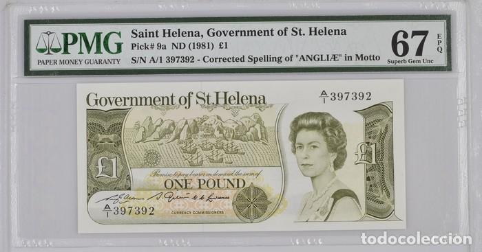 Billetes extranjeros: SANTA HELENA * BILLETE 1 POUND 1981 * PMG-67 EPQ (IC-1755)