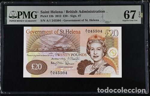 Billetes extranjeros: SANTA HELENA * BILLETE 20 POUNDS 2012 * PMG-67 EPQ (IC-1756)