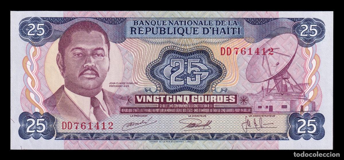 Billetes extranjeros: Hait&iacute; 25 Gourdes Jean-Claude Duvalier 1973 Pick 218 Sc Unc