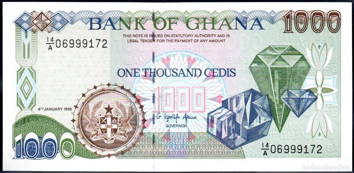 Billetes extranjeros: GHANA - 1000 CEDIS 1995 - Pick. 29 - S/C