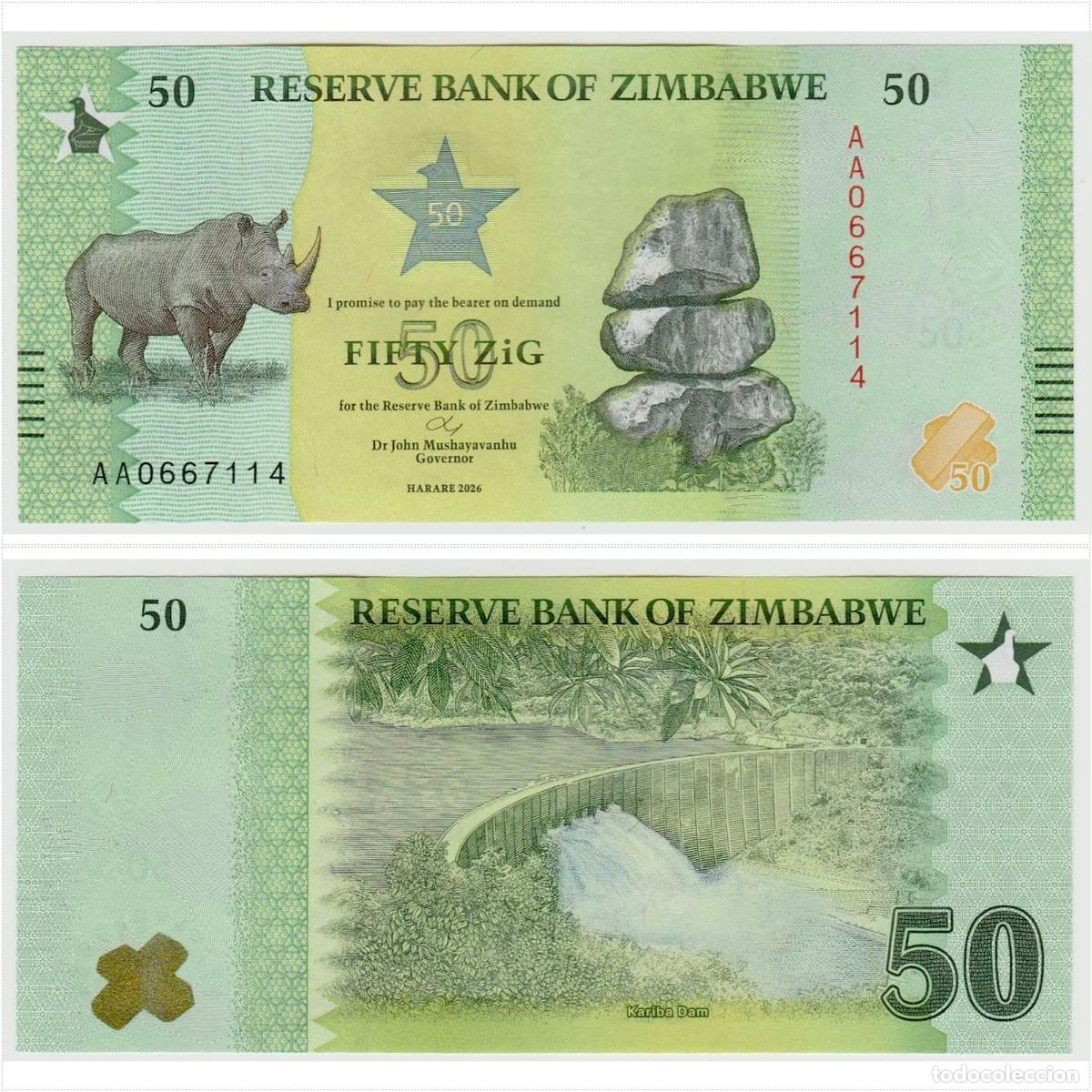 Billetes extranjeros: Zimbabue 50 ZiG 2026 Sin Circular - Foto 1