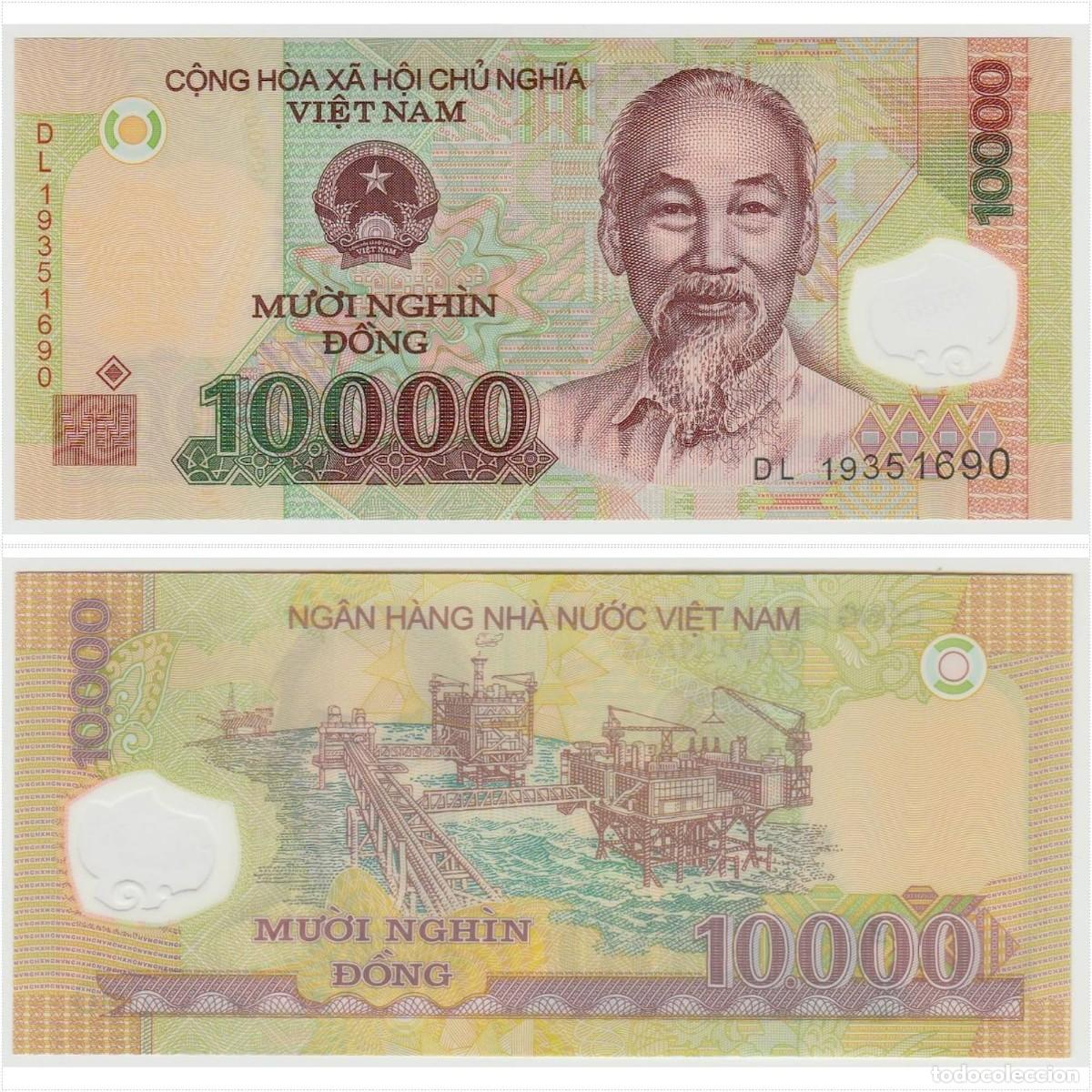 Billetes extranjeros: Vietnam 10000 Dong 2019 Pol&iacute;mero Sin Circular