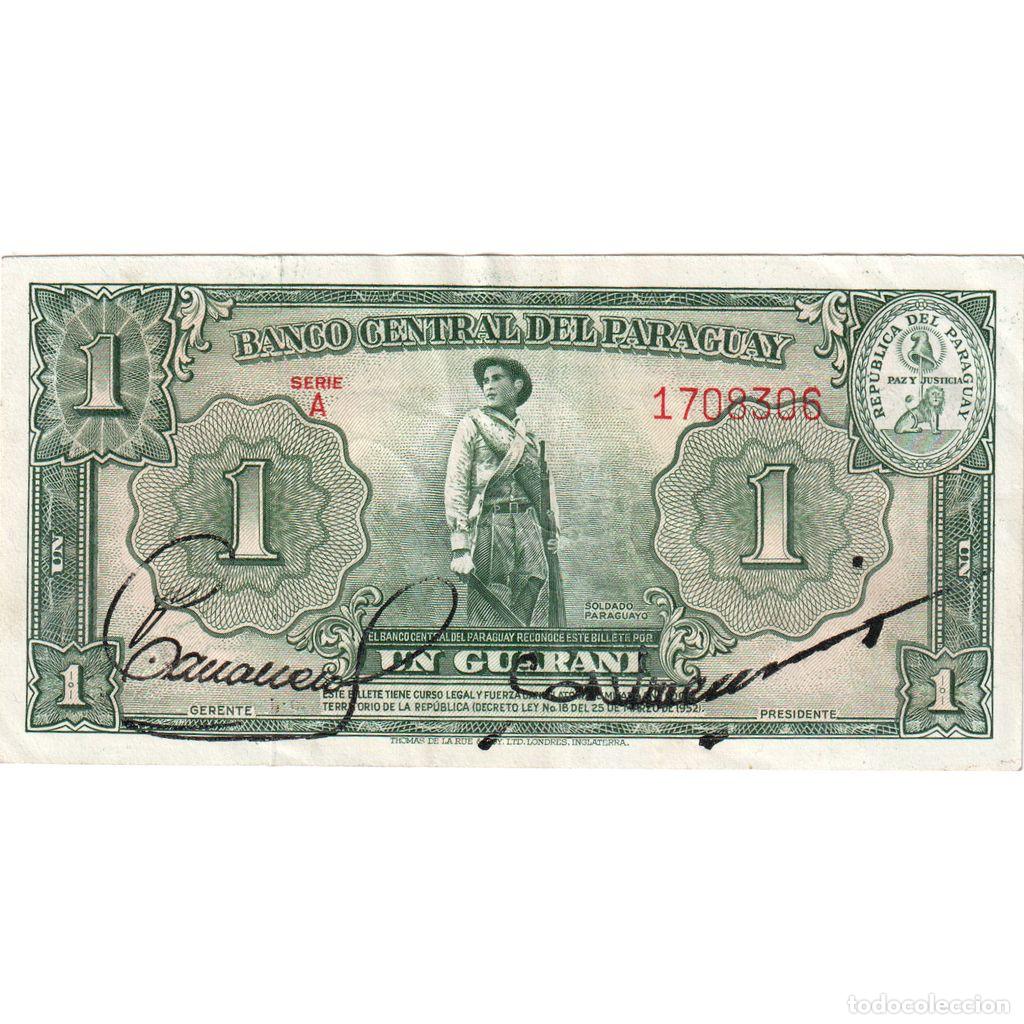 Billetes extranjeros: [#1233983] Paraguay, 1 Guarani, 1952, MBC+