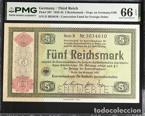 Billetes extranjeros: ALEMANIA * BILLETE 1 REICHSMARK 1933-34 * PMG-66 EPQ (IC-1784)