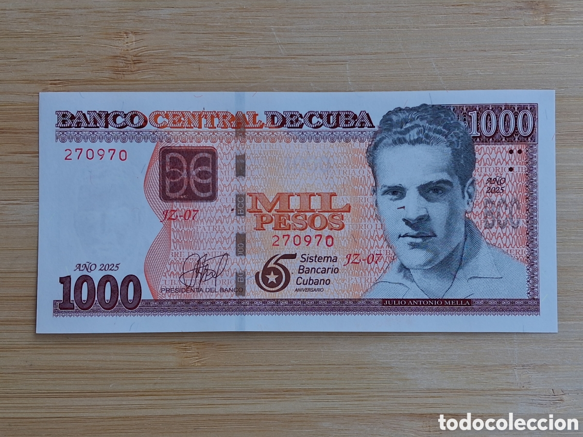Billetes extranjeros: Billete Cuba 1000 pesos 2025 Conmemorativo Remplazo.