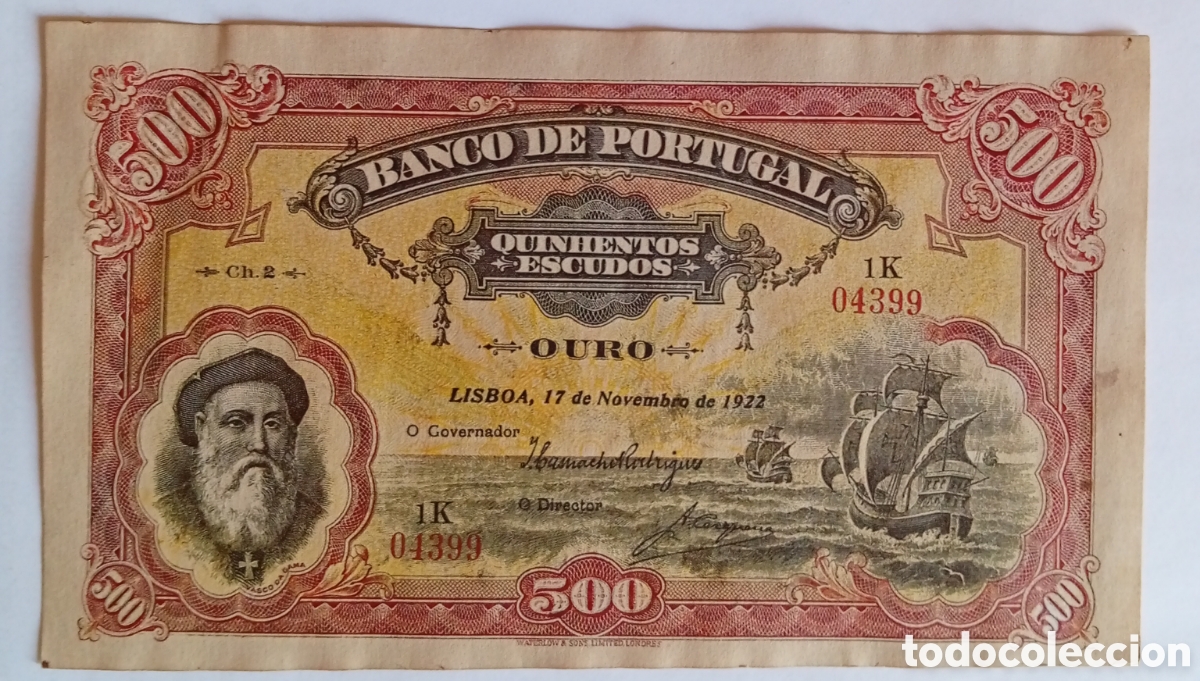 Billetes extranjeros: Falso viejo Billete de 500 reis no original Banco de Portugal Alves dos Reis