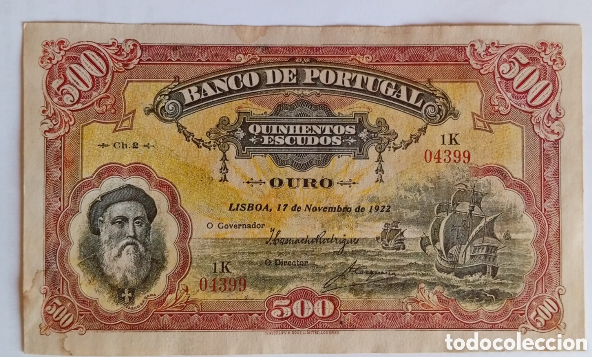 Billetes extranjeros: Falso viejo Billete de 500 reis no original Banco de Portugal Alves dos Reis