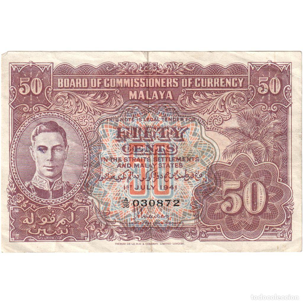 Billetes extranjeros: [#1234032] Billete, 50 Cents, 1945, MALAYA, Old Date : 1.7.1941 (1945)., KM:10b, MBC