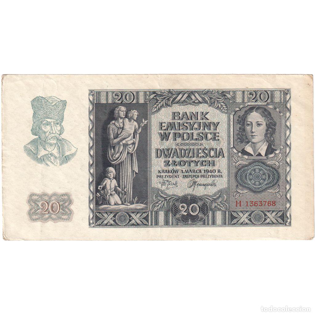 Billetes extranjeros: [#1234057] Polonia, 20 Zlotych, 1940-03-01, MBC+