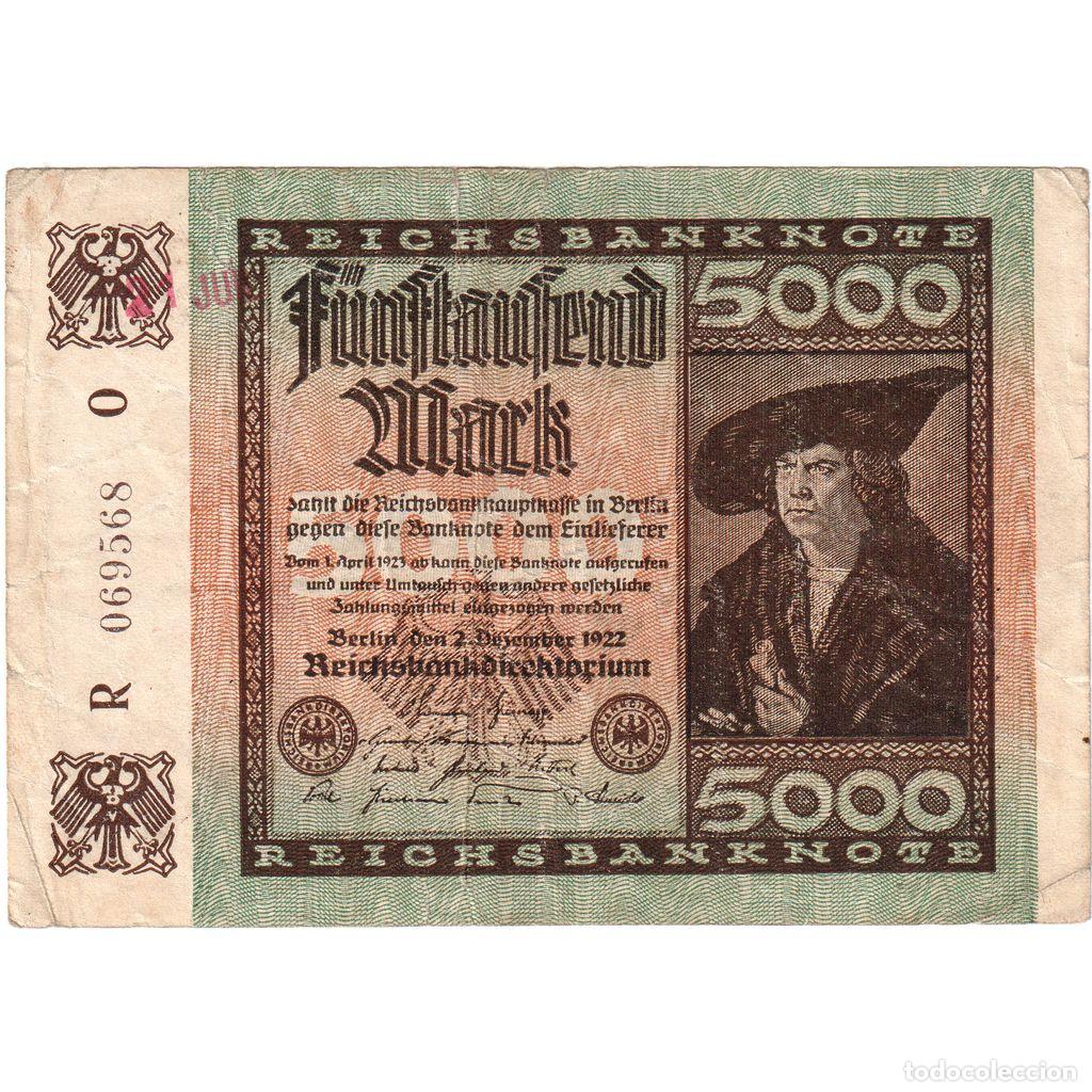 Billetes extranjeros: [#1234080] Billete, 5000 Mark, Alemania, 1922-12-02, KM:81a, BC