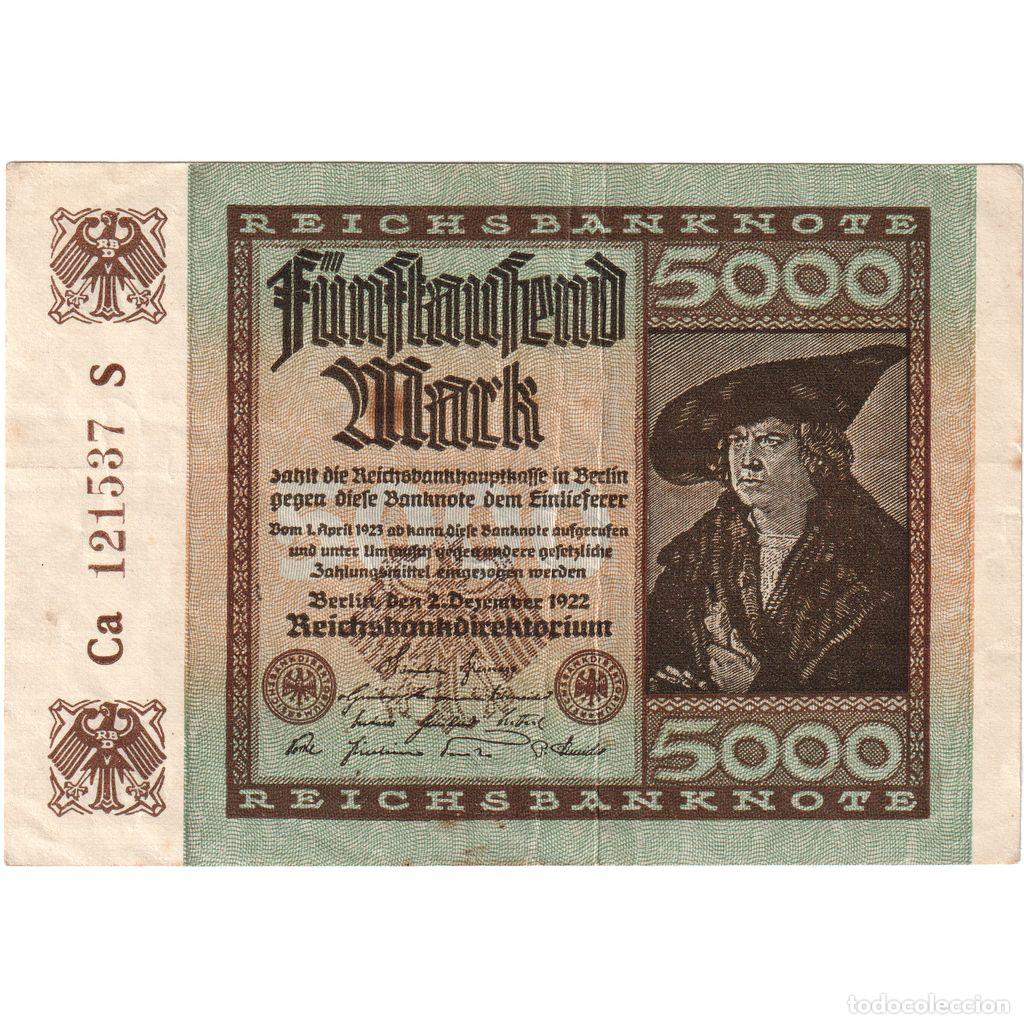 Billetes extranjeros: [#1234081] Alemania, 5000 Mark, 1922-12-02, MBC+