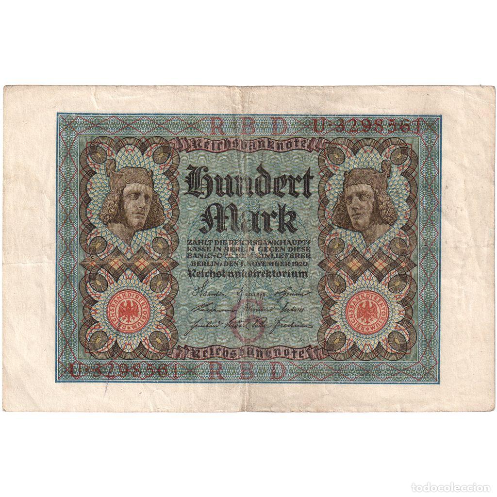 Billetes extranjeros: [#1234111] Billete, 100 Mark, Alemania, 1920-11-01, KM:69a, MBC