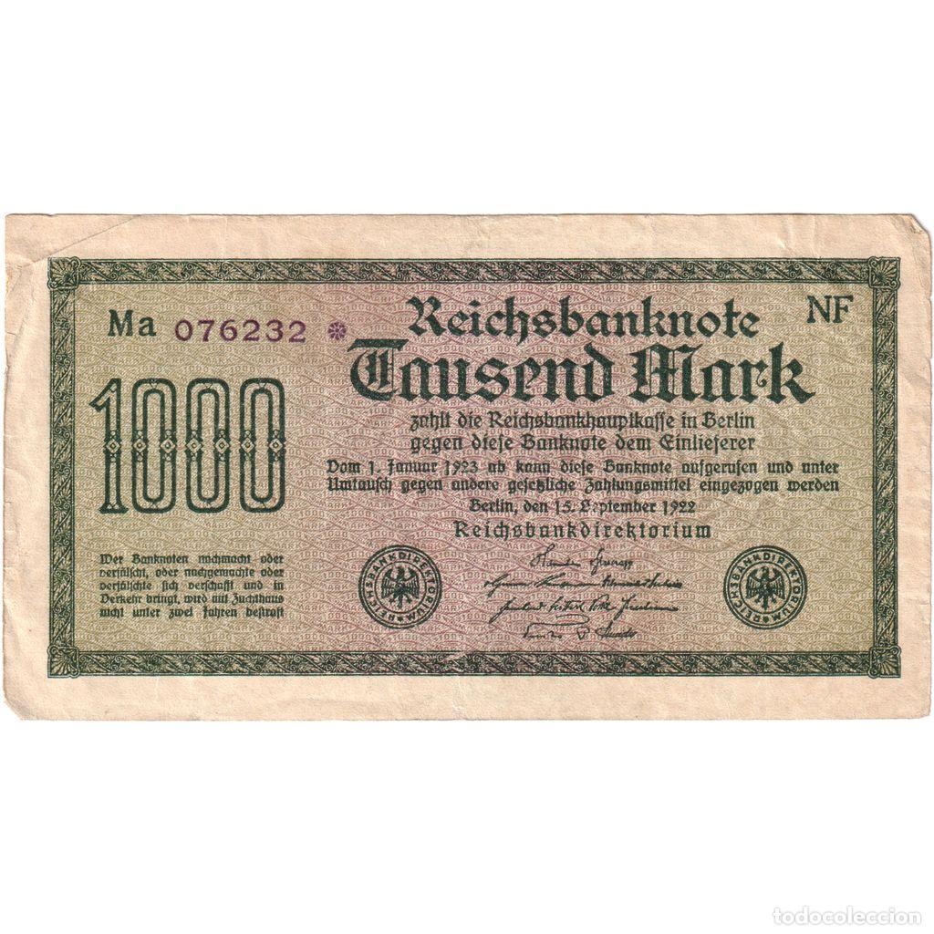Billetes extranjeros: [#1234112] Alemania, 1000 Mark, 1922-09-15, MBC
