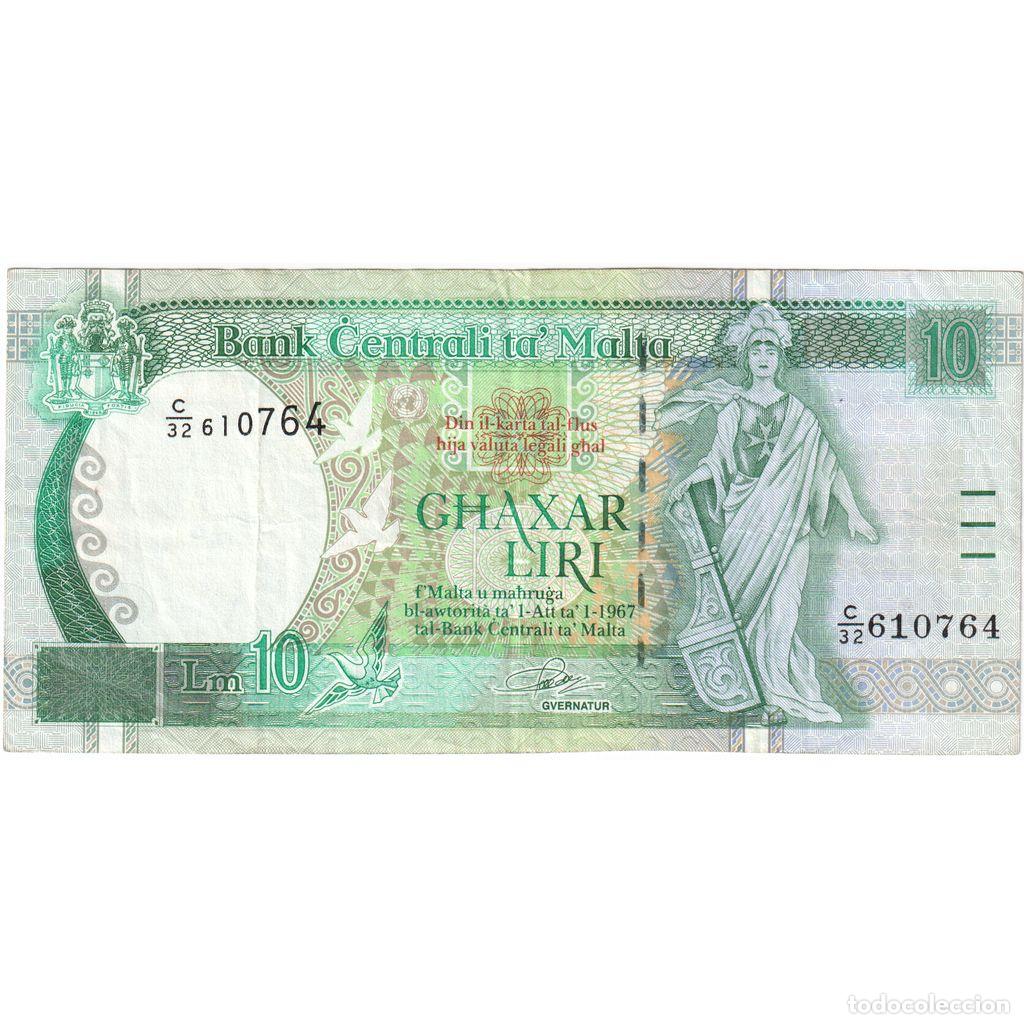 Billetes extranjeros: [#1234088] Malta, 10 Liri, MBC+
