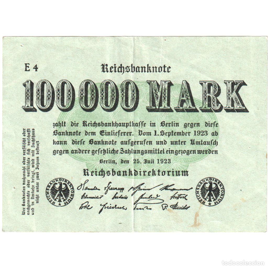 Billetes extranjeros: [#1234139] Billete, 100,000 Mark, Alemania, 1923-07-25, KM:91a, MBC+
