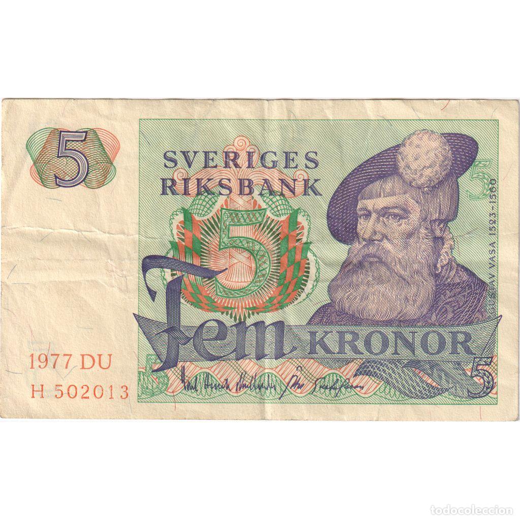 Billetes extranjeros: [#1234144] Billete, 5 Kronor, 1977, Suecia, 1977, KM:51d, BC+