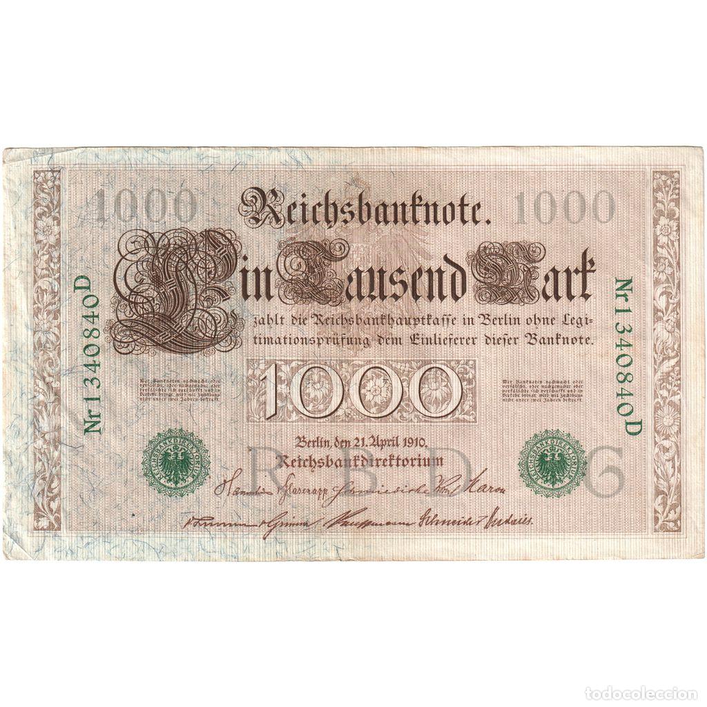 Billetes extranjeros: [#1234160] Billete, 1000 Mark, 1910, Alemania, 1910-04-21, KM:45a, MBC
