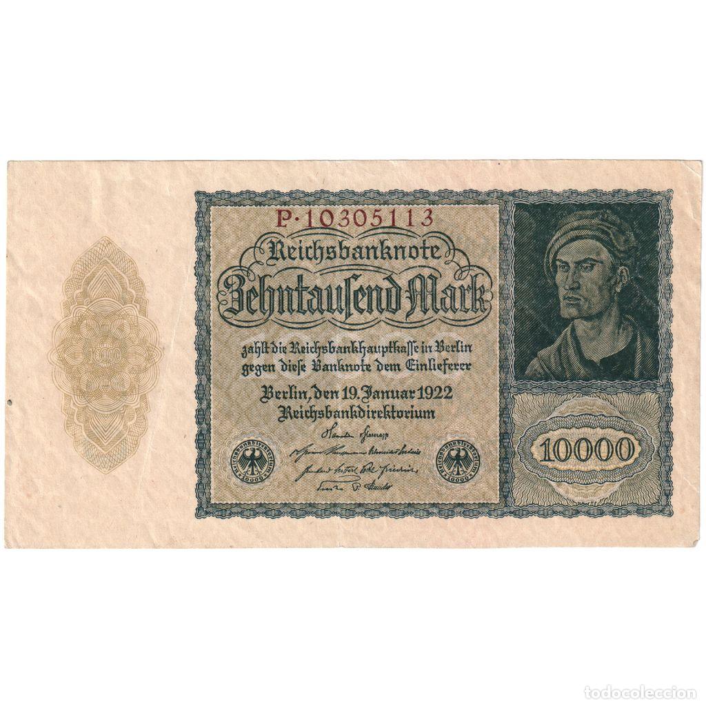 Billetes extranjeros: [#1234162] Billete, 10,000 Mark, 1922-1923, Alemania, KM:72, 1922-01-19, MBC+