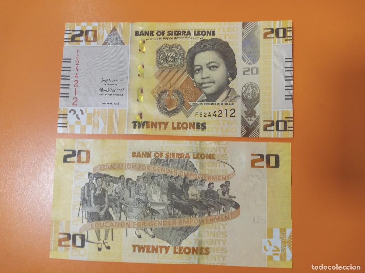 Billetes extranjeros: SIERRA LEONA 20 LEONES 2022