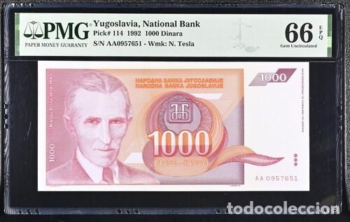 Billetes extranjeros: YUGOSLAVIA * BILLETE 1000 DINARA 1992 * PMG-66 EPQ (IC-1772)
