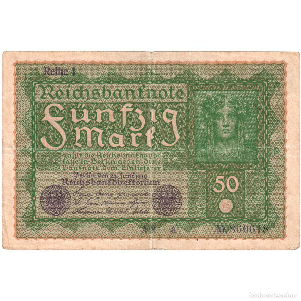 Billetes extranjeros: [#1234163] Billete, 50 Mark, 1919, Alemania, 1919-06-24, BC+