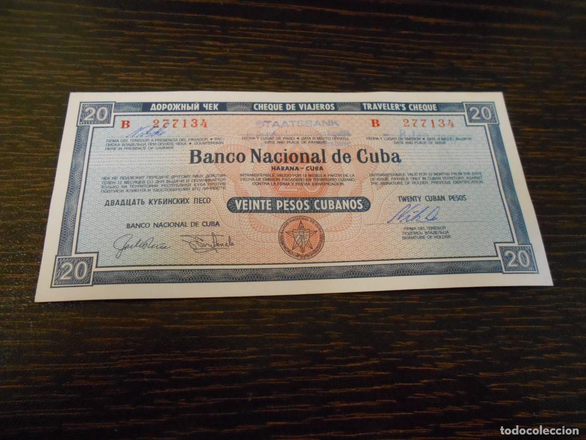 Billetes extranjeros: CUBA-BILLETE 20 PESOS-CHEQUE DE VIAJEROS-1987-EBC-RARO