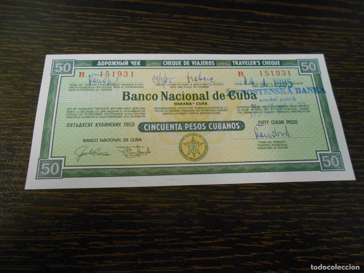 Billetes extranjeros: CUBA-BILLETE 50 PESOS-CHEQUE DE VIAJEROS-1985-EBC-RARO