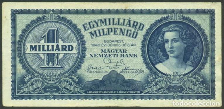 Billetes extranjeros: HUNGRIA. 1 Milliard milpengo 3.6. 1946. Pick 131.